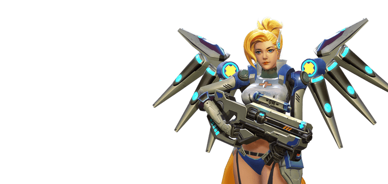 Mercy’s clone is so lazy they didn’t even bother changing the face, hair or wings. Though they did manage to remove her pants.